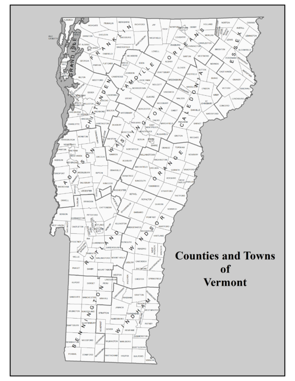 town map | Vermont Reptile and Amphibian Atlas